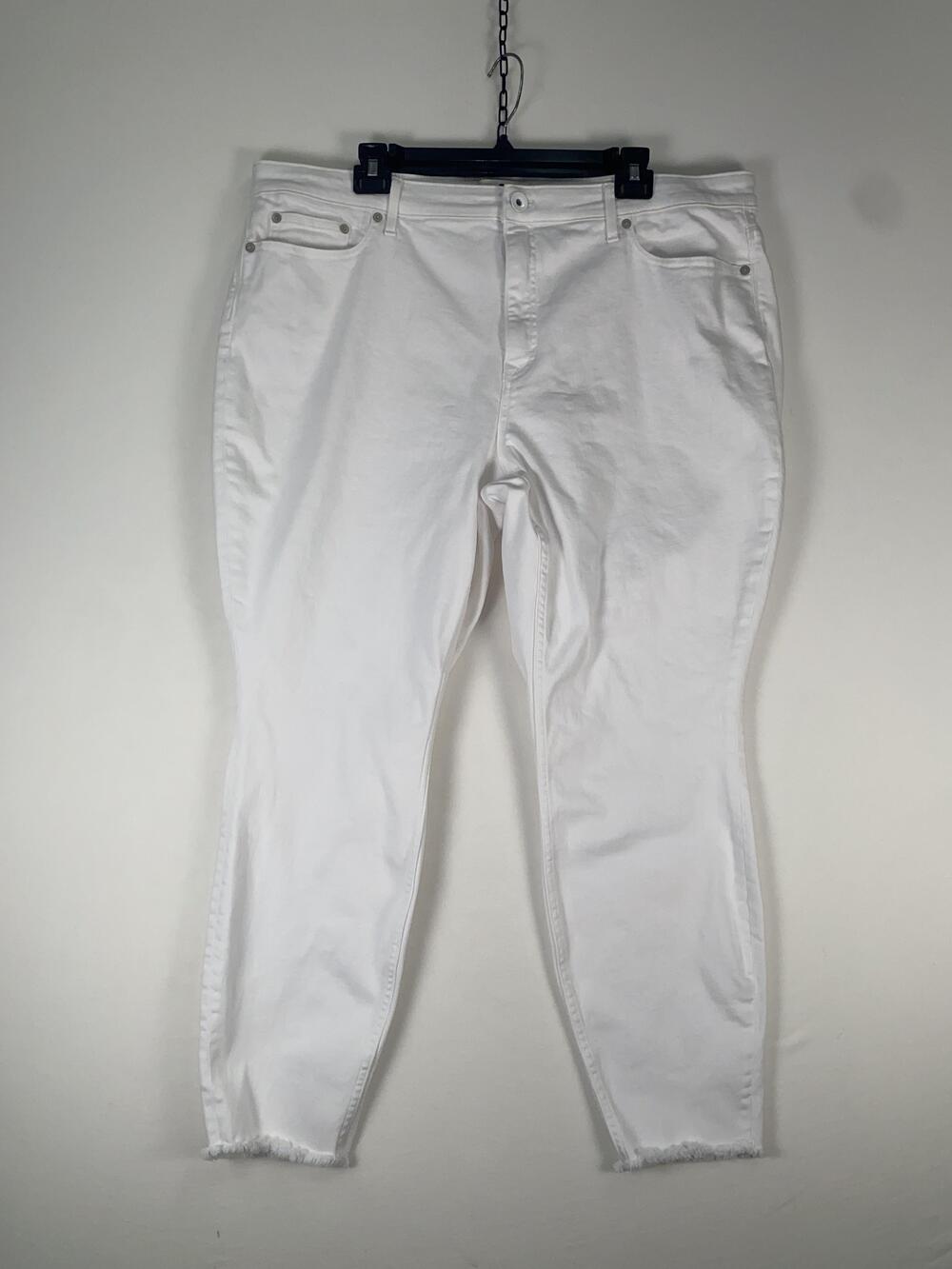 Vineyard Vines Jeans Womens 36 White Skinny Fringe Hem Stretch Denim